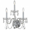 Traditional Crystal 3 Light Polished Chrome Sconce (1033-CH-CL-SAQ)