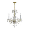 Traditional Crystal 3 Light Polished Brass Mini Chandelier (5044-PB-CL-I)