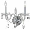 Traditional Crystal 2 Light Polished Chrome Sconce (1032-CH-CL-SAQ)
