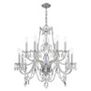 Traditional Crystal 12 Light Polished Chrome Chandelier (1135-CH-CL-SAQ)