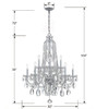 Traditional Crystal 10 Light Polished Chrome Chandelier (1110-CH-CL-SAQ)
