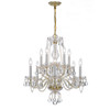 Traditional Crystal 10 Light Polished Brass Chandelier (5080-PB-CL-MWP)
