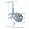 Traditional Crystal 1 Light Polished Chrome Sconce (1031-CH-CL-MWP)