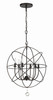 Solaris 6 Light Bronze Sphere Chandelier (9226-EB)