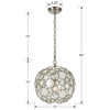 Palla 1 Light Antique Silver Sphere Mini Chandelier (527-SA)