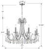 Othello 8 Light Clear Polished Chrome Chandelier (6828-CH-CL-S)