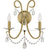 Othello 2 Light Vibrant Gold Sconce (6822-VG-CL-MWP)