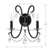 Othello 2 Light Black Sconce (6822-MK-CL-MWP)