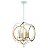 Odelle 4 Light White & Gold Chandelier (ODE-704-MT-GA)