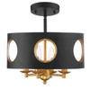Odelle 4 Light Black + Antique Gold Ceiling Mount (ODE-700-BK-GA_CEILING)