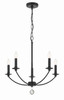 Mila 5 Light Black Chandelier (MIL-8005-BK)