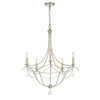 Metro 5 Light Crystal Beads Silver Chandelier (425-SA)