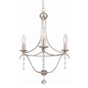 Metro 3 Light Antique Silver Mini Chandelier (433-SA)