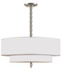 Luxo 5 Light Drum Shade Nickel Chandelier (9507-SN)