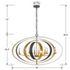 Crystorama Luna 8 Light Oval Chandelier (588-EB-GA)
