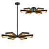 Luna 6 Light Bronze & Gold Chandelier (596-EB-GA)