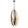 Luna 6 Light Bronze & Antique Gold Chandelier (597-EB-GA)