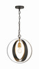 Luna 1 Light Bronze & Gold Sphere Mini Chandelier (580-EB-GA)