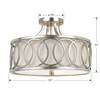 Crystorama Graham 3 Light Semi Flush (285-SA)