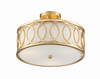 Libby Langdon 3 Light Antique Gold Flush Mount (285-GA)
