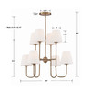 Keenan 8 Light Vibrant Gold Chandelier (KEE-A3008-VG)