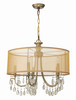 Hampton 5 Light Drum Shade Brass Chandelier (5625-AB)