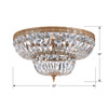 Crystorama 8 Light Clear Spectra Brass Flush Mount (730-OB-CL-SAQ)