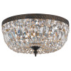 Crystorama 3 Light Spectra Crystal English Bronze Ceiling Mount (716-EB-CL-SAQ)