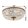 Crystorama 3 Light Clear Spectra Brass Flush Mount (716-OB-CL-SAQ)
