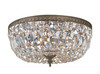 Crystorama 3 Light Bronze Flush Mount (712-EB-CL-S)