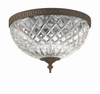 Crystorama 3 Light Bronze Crystal Flush Mount (117-12-EB)