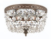 Crystorama 2 Light Bronze Flush Mount (708-EB-CL-SAQ)