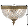 Crystorama 2 Light Brass Crystal Flush Mount (117-8-OB)