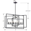 Capri 9 Light Raw Steel Chandelier (337-RS)