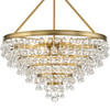 Calypso 8 Light Crystal Teardrop Vibrant Gold Chandelier (137-VG)