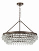 Calypso 6 Light Crystal Teardrop Bronze Chandelier (275-VZ)