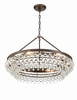 Calypso 6 Light Crystal Teardrop Bronze Chandelier (275-VZ)