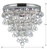 Calypso 3 Light Crystal Teardrop Polished Chrome Flush Mount (135-CH)