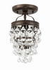 Calypso 1 Light Crystal Teardrop Bronze Semi-Flush (131-VZ_CEILING)