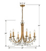 Bridgehampton 6 Light Swarovski Crystal Gold Chandelier (8826-GA-CL-SAQ)