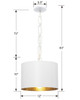 Brian Patrick Flynn 1 Light White & Antique Gold Mini Chandelier (8683-MT-GA)