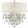 Brentwood 6 Light Polished Chrome Drum Shade Mini Chandelier (4415-CH-SAW-CLM)