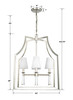 Baxter 4 Light Polished Nickel Chandelier (8864-PN)
