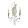 Arcadia 2 Light Antique Silver Sconce (ARC-1902-SA-CL-MWP)