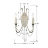 Arcadia 2 Light Antique Silver Sconce (ARC-1902-SA-CL-MWP)