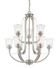Halliwell 9 Light Chandelier In Brushed Nickel (461-9BN)