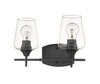 Z-Lite Joliet 2 Light Vanity in Matte Black (473-2V-MB)