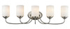 Cardinal 5 Light Vanity  in Brushed Nickel (434-5V-BN)