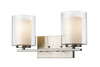 Willow 2 Light Vanity in Brushed Nickel (426-2V-BN)