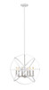 Cavallo 6 Light Chandelier In Hammered White + Brushed Nickel (463-24HWH-BN)
